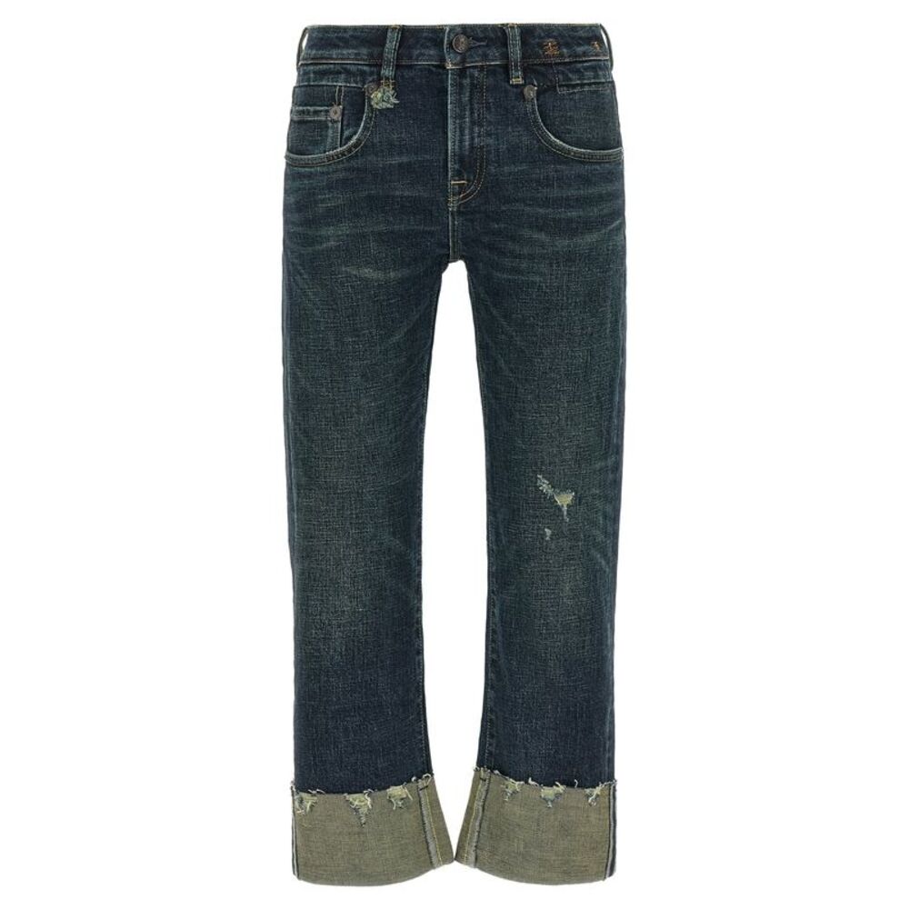 R13 Blue Cotton Straight-Leg Women's Jeans